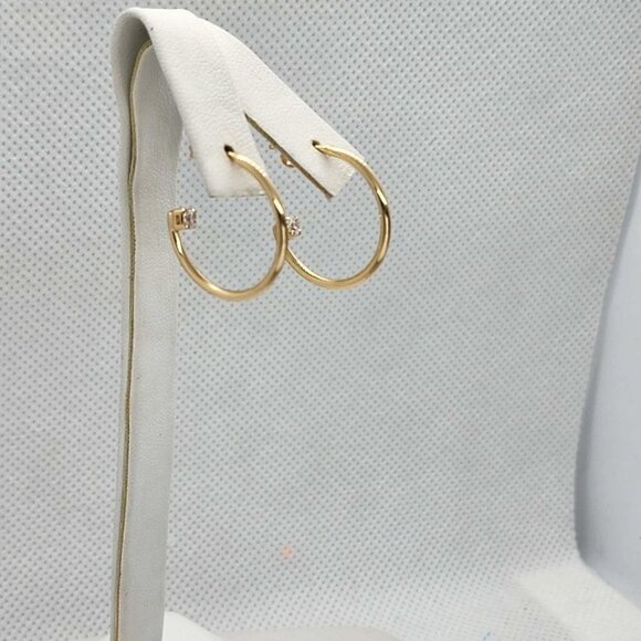 Brand New  Brazilian 18k Gold Filled Round Gem Earrings - Picture 2 of 3